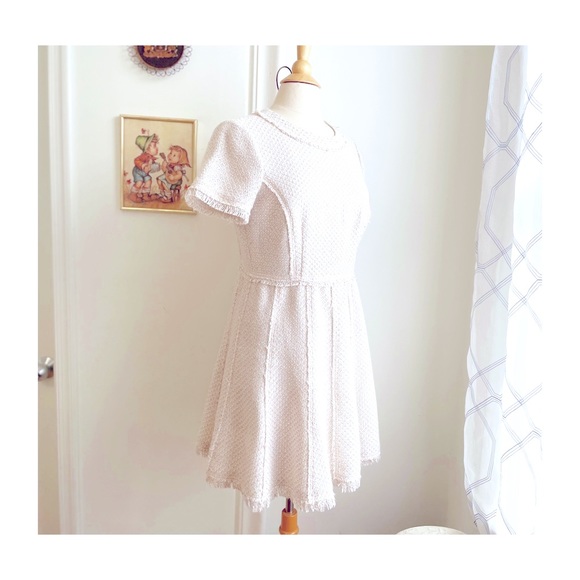 NEW Eliza J Pink/White/Metallic Tweed Career Dress Size 12P Petite L Large NWT - Picture 3 of 9